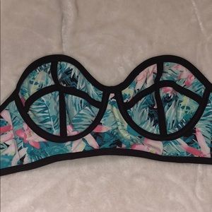 Tropical Print Bikini Top